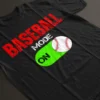 Baseball Dad T-Shirt with short sleeves and black color featuring a stylish baseball design