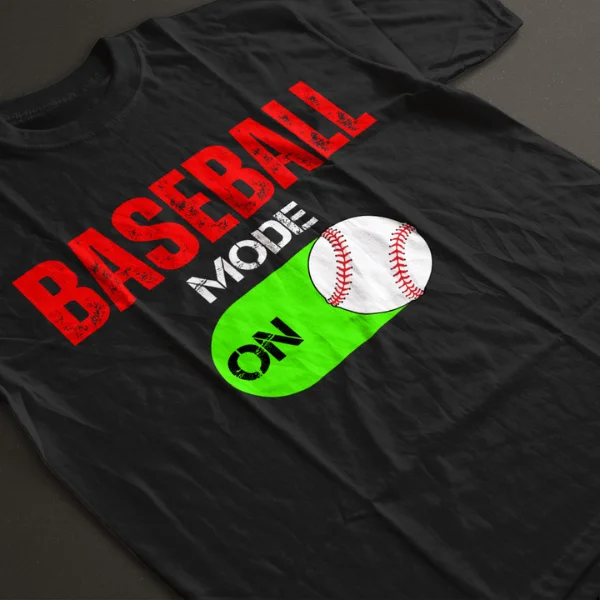 Baseball Dad T-Shirt with short sleeves and black color featuring a stylish baseball design