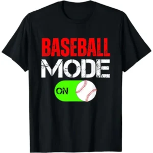 Baseball Dad T-Shirt with short sleeves and black color featuring a stylish baseball design