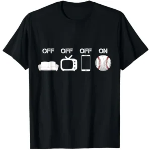 Baseball Dad T-Shirt with short sleeves and black color featuring a stylish baseball design