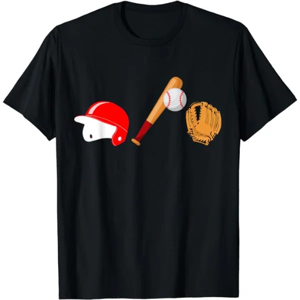 Baseball Dad T-Shirt with short sleeves and black color featuring a stylish baseball design