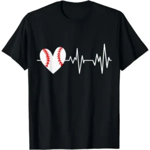 Baseball Dad T-Shirt with short sleeves and black color featuring a stylish baseball design