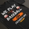 Baseball Dad T-Shirt with short sleeves and black color featuring a stylish baseball design