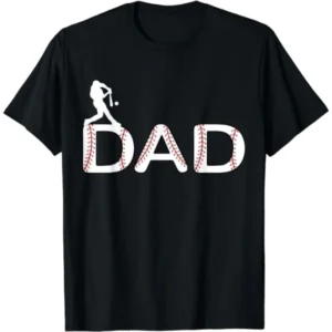 Baseball Dad T-Shirt with short sleeves and black color featuring a stylish baseball design