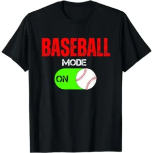 Baseball Dad T-Shirt with short sleeves and black color featuring a stylish baseball design